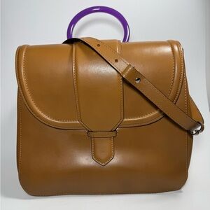 Gianni Chiarini safari leather cross body bag with top handle